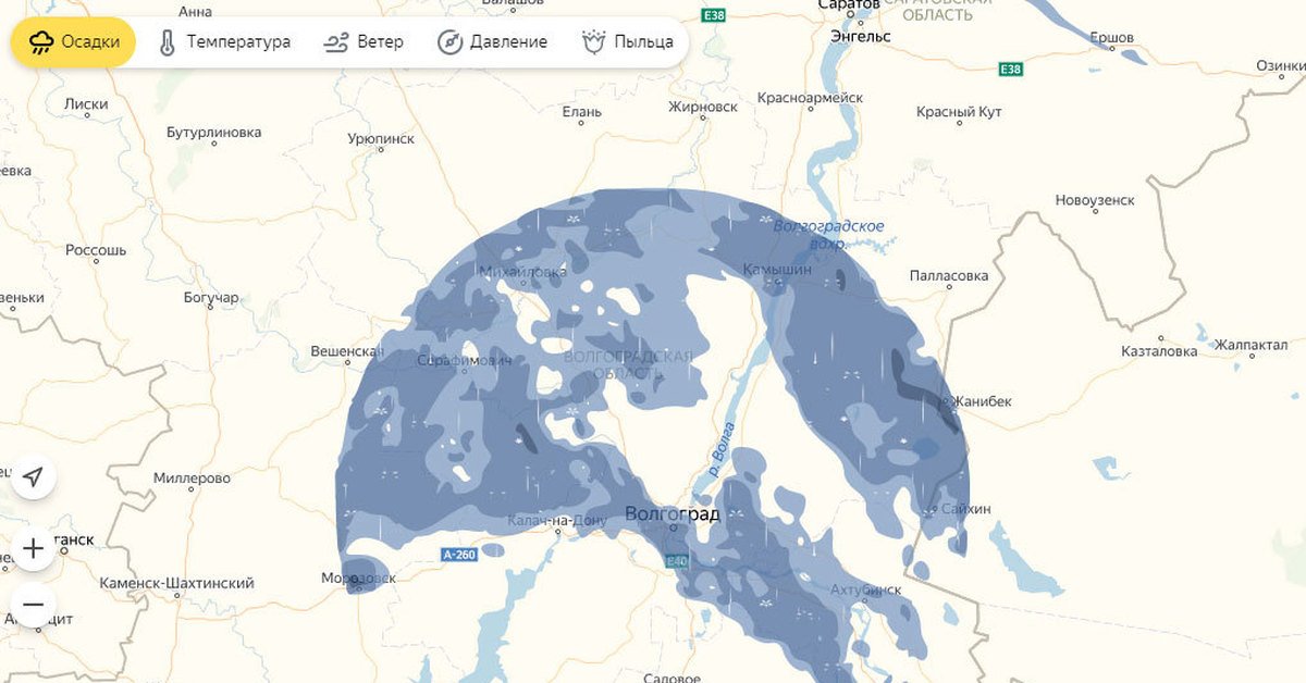 Карта осадок волгоград