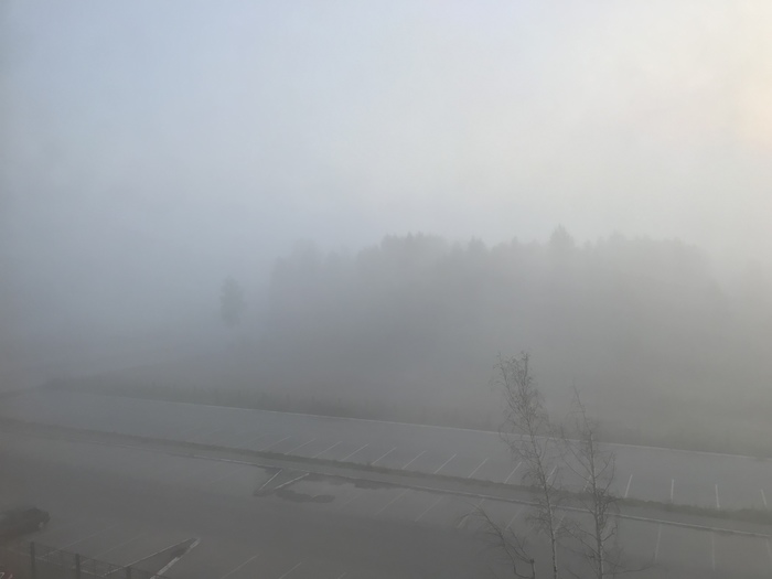 Novosibirsk, morning - My, Novosibirsk, Fog, Forest fires, Smoke, Weather