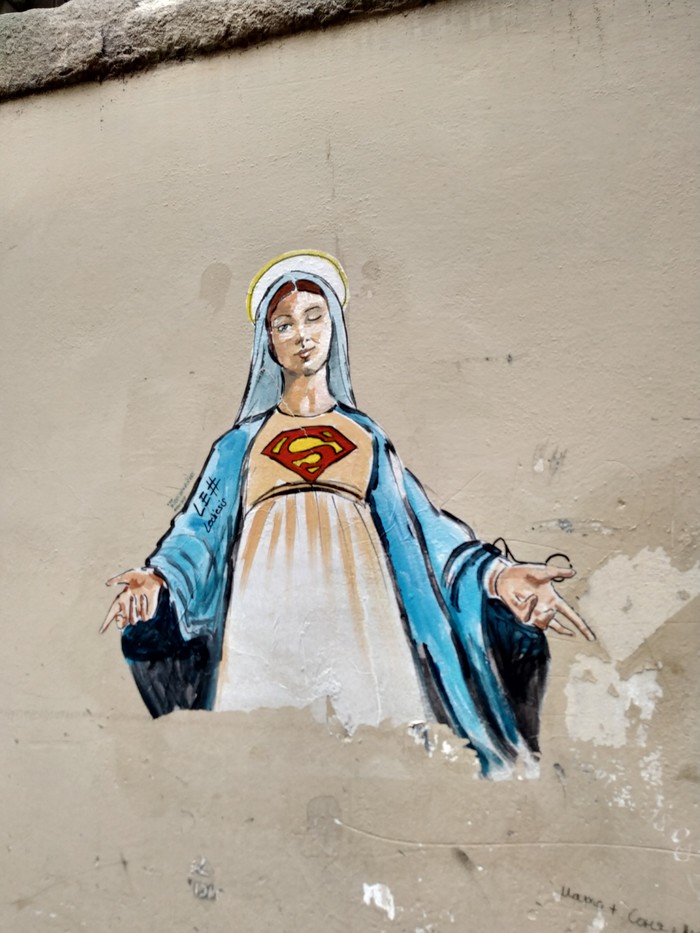 Religion to the masses - Florence, Italy, Graffiti