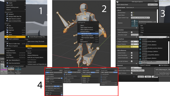     Blender + UE4 , Gamedev, , Blender, Unreal Engine 4
