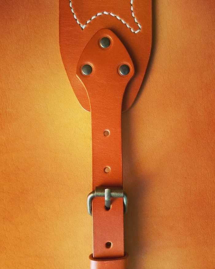 Custom leather guitar strap - My, Belt, Leather products, Handmade, Saddle seam, , Longpost