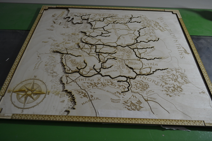 Карта из Фанеры по вселенной The Witcher. Карты, Ведьмак 3: Дикая охота, Лазерная резка, Гравировка, Видео, Длиннопост, Ведьмак