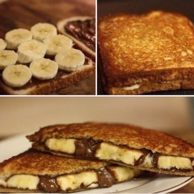 banana sandwich - My, Food, Cooking, Recipe, A sandwich, Banana