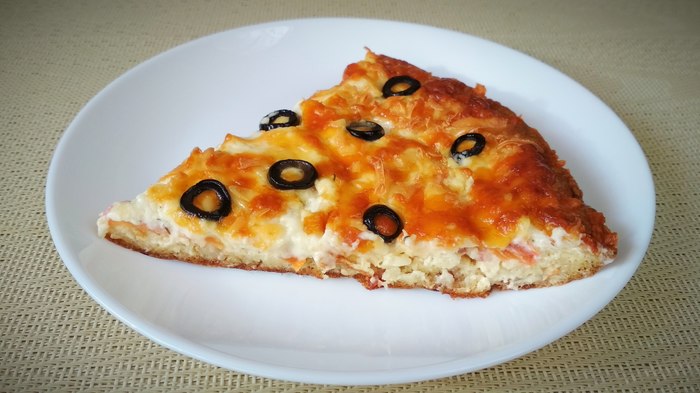 Pizza “Lazy” without problems with dough - My, Recipe, Chew-Ka!, Pizza, Olives, Mayonnaise, Longpost, Cooking