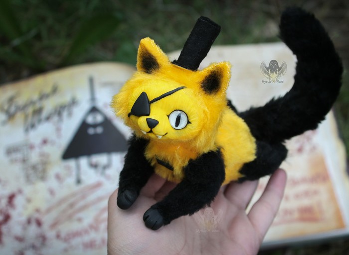 Bill Cipher Cat - My, Needlework without process, Handmade, Polymer clay, Gravity falls, Bill cipher, cat, Longpost