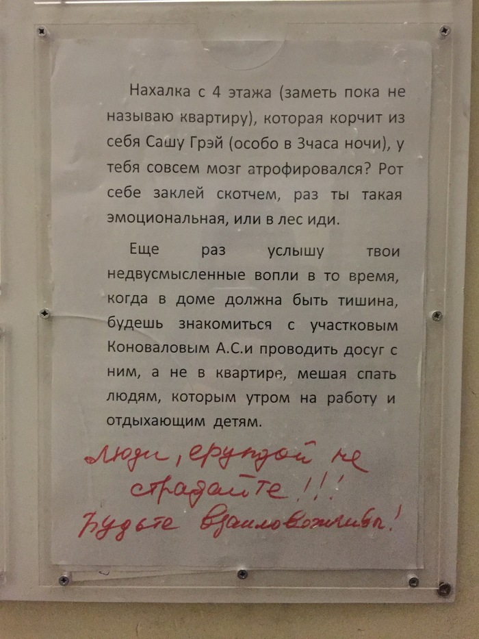 Завистливые соседи или, как переспать с участковым... - Моё, Соседи, Саша Грей, Участковый, Флюгегехаймен