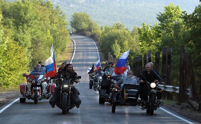 Russians storm Sevastopol. - Russia, Crimea, Sevastopol, Night Wolves, , Vladimir Putin, Motorcycles, Motoshow, Moto