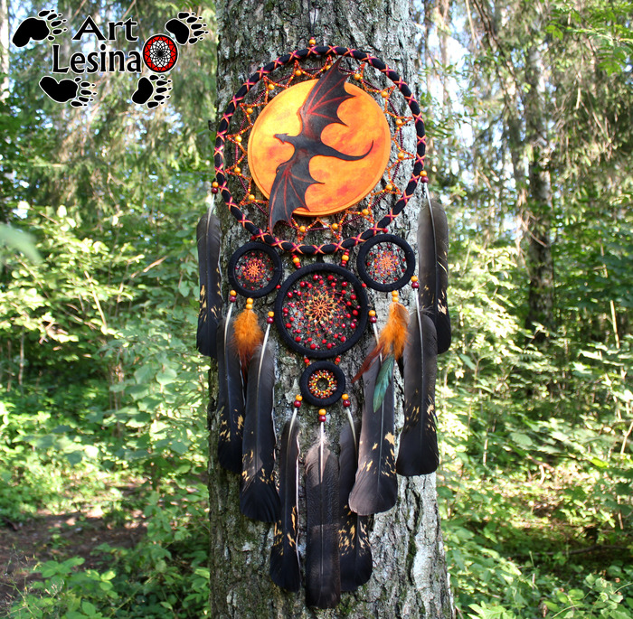 Dreamcatcher Dragon Sun - My, The Dragon, Game of Thrones, Dreamcatcher, Amulet, Longpost