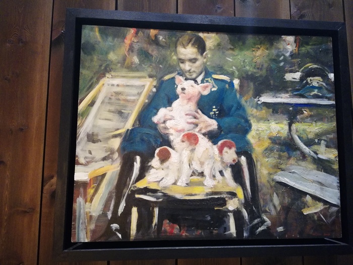Painting in a Norwegian hotel - My, Painting, Norway, Luftwaffe, Dog