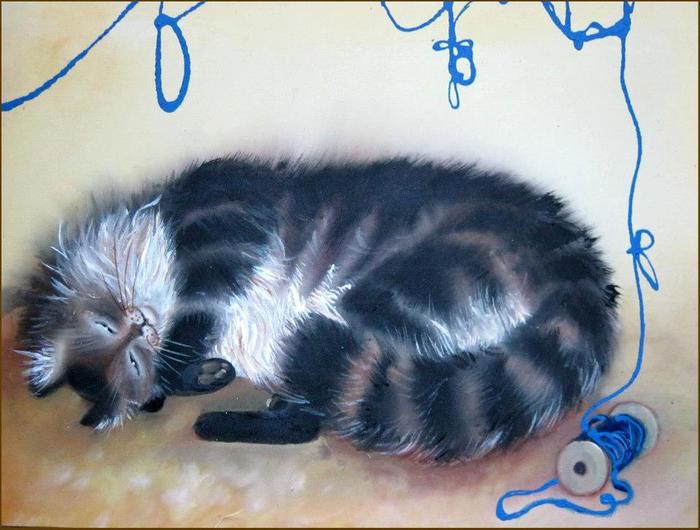 Роспись на ткани по заявкам трудящихся.