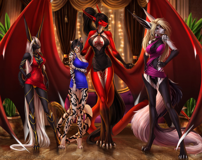 Welcome to the royal party - Furry, Art, Elvofirida, Furry edge, The dress