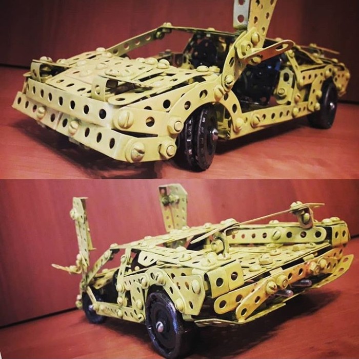 Lamborghini Diablo 1990 from the iron constructor. - My, Lamborghini, Retro car, Constructor, Homemade, Modeling, Scale model, Auto, Handmade