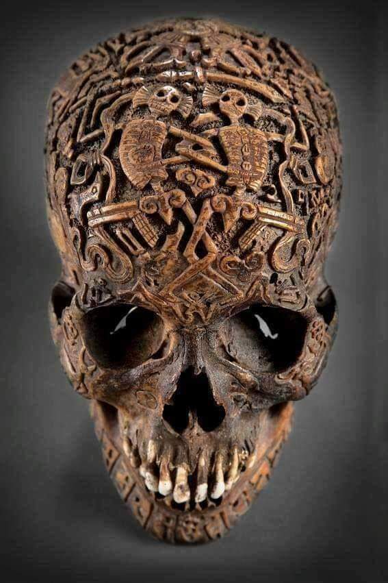 350 year old Tibetan carved skull - Art, Apt, Spring, Tibet, Scull, Tree