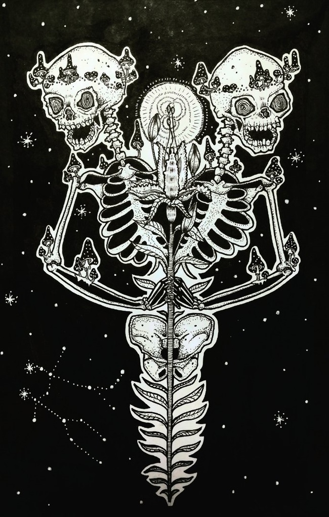 Gemini 3/12 - My, Zodiac signs, Black and white, Drawing