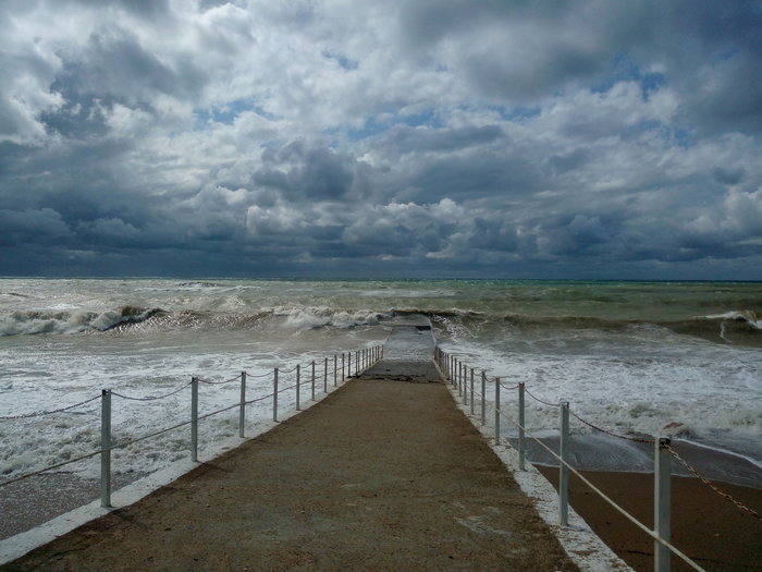 The sea is angry - My, Black Sea, Sevastopol, Storm, Shore, The photo, Beginning photographer