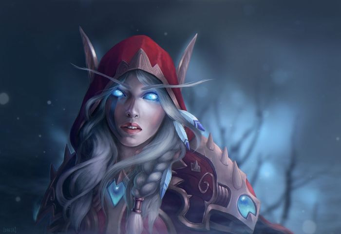 High elf huntress by Oxana Reshetina. - Wow, Warcraft, Blizzard, Game art, Art, Creation