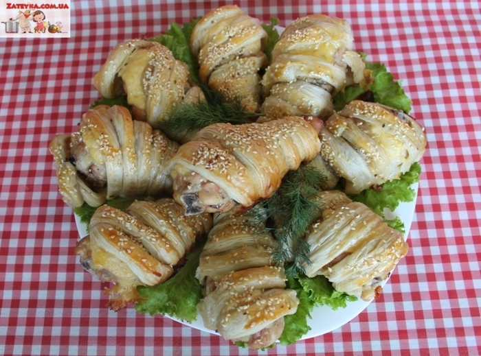 Chicken legs in puff pastry - My, Cooking, Video recipe, Second courses, Video, Longpost, Recipe, Chicken legs, Puff pastry