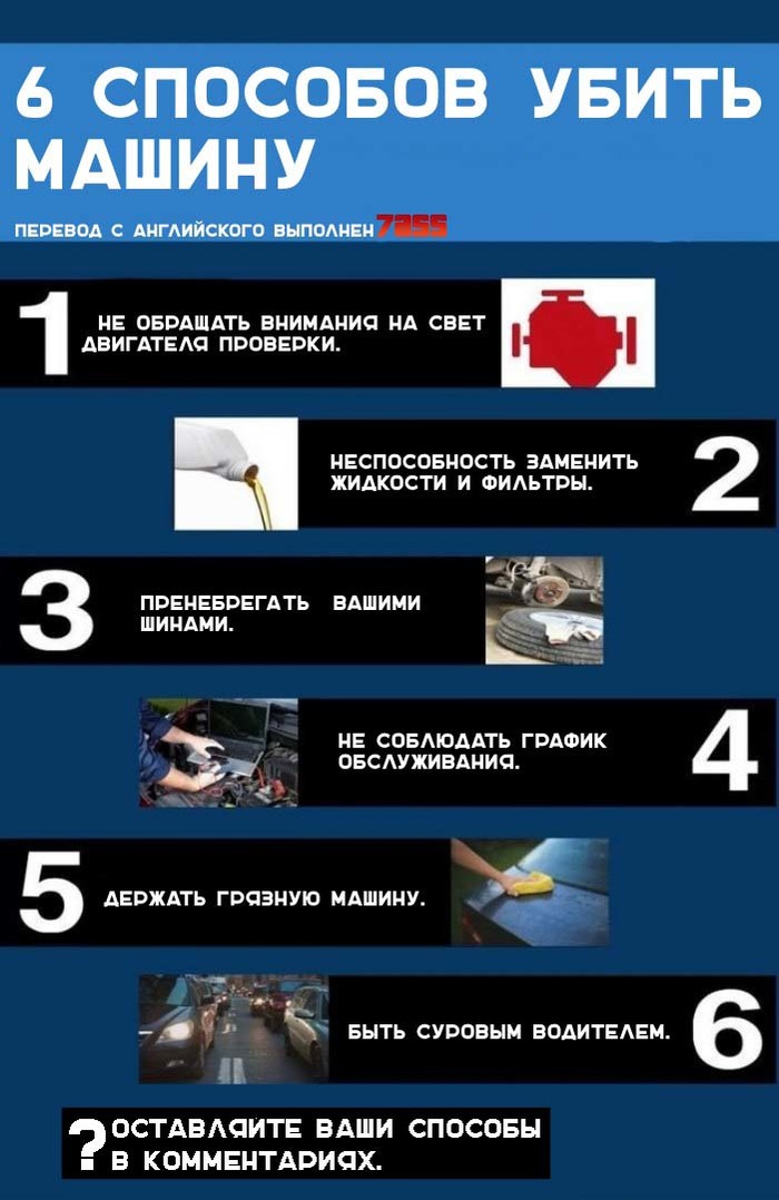 Found on a foreign site. Decided to translate for you. - My, Mechanic, Motorists, Infographics, Translation