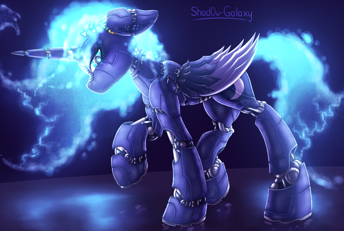 Simulated Stars My Little Pony, Ponyart, Princess Luna, Shad0w-galaxy, , Robotpony