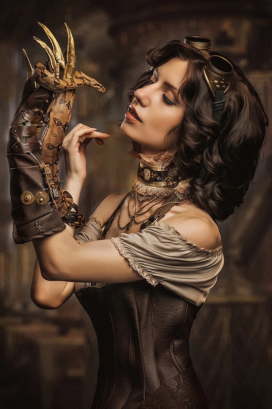 Steampunk Lady - My, Steampunk, Girls, Snake, Needlework, Cosplay, Longpost