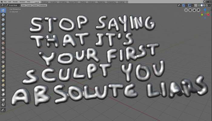 Stop lying that this is your first sculpture, you absolute liars. - My, Blender, 3D graphics, Sculpting, Memes