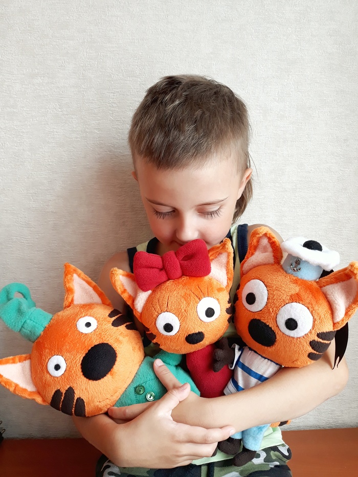 Three cats - My, Kids toys, Toys, Handmade, Sewing, Children, cat, Needlework, With your own hands