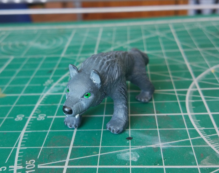 Dire wolf at level 3 - My, Polymer clay, Acrylic, Role-playing games, Needlework with process, Dungeons & dragons, Dnd 5, Longpost