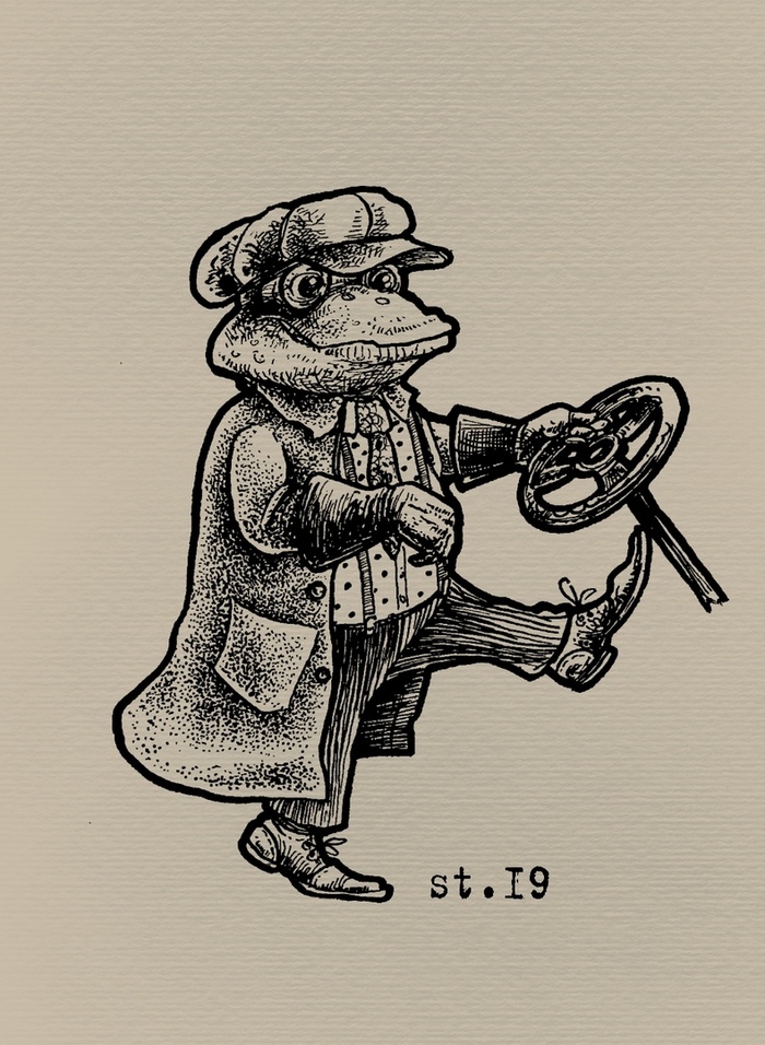 Mr. Toad and Mr. Red - My, Drawing, Art, Illustrations, Graphics, Longpost, Books, Characters (edit), Wind in the willows