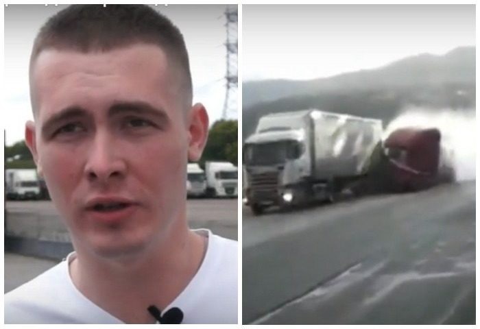 The truck driver took the hit of a fuel truck with faulty brakes. - Tula, Chelyabinsk, Truckers, Crash, Prevention, Savior, Video, Longpost
