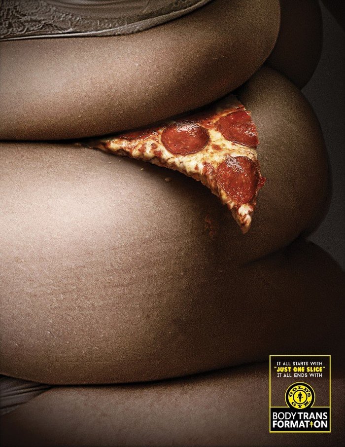 Gym advertising - Creative advertising, Fatty, Food, Gym, Longpost, Excess weight
