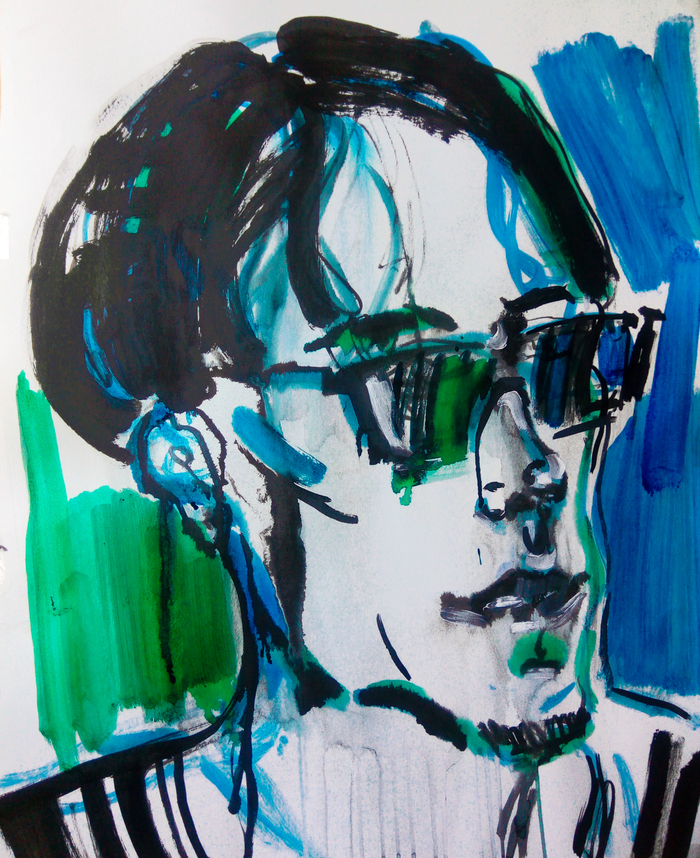 A series of graphic portraits, a1 format - My, Portrait, Graphics, Ink, Mascara, Ceruse, Longpost