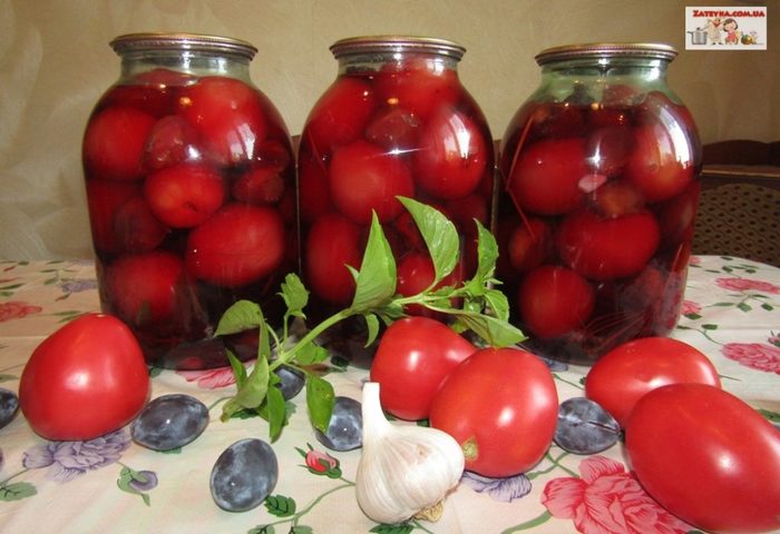 Pickled tomatoes with plums - My, Cooking, Video recipe, Blanks, Video, Longpost, Tomatoes, Plum, Pickling