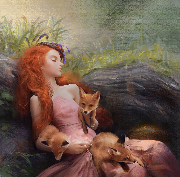 Foxes - Art, Drawing, Girls, Fox, Africas