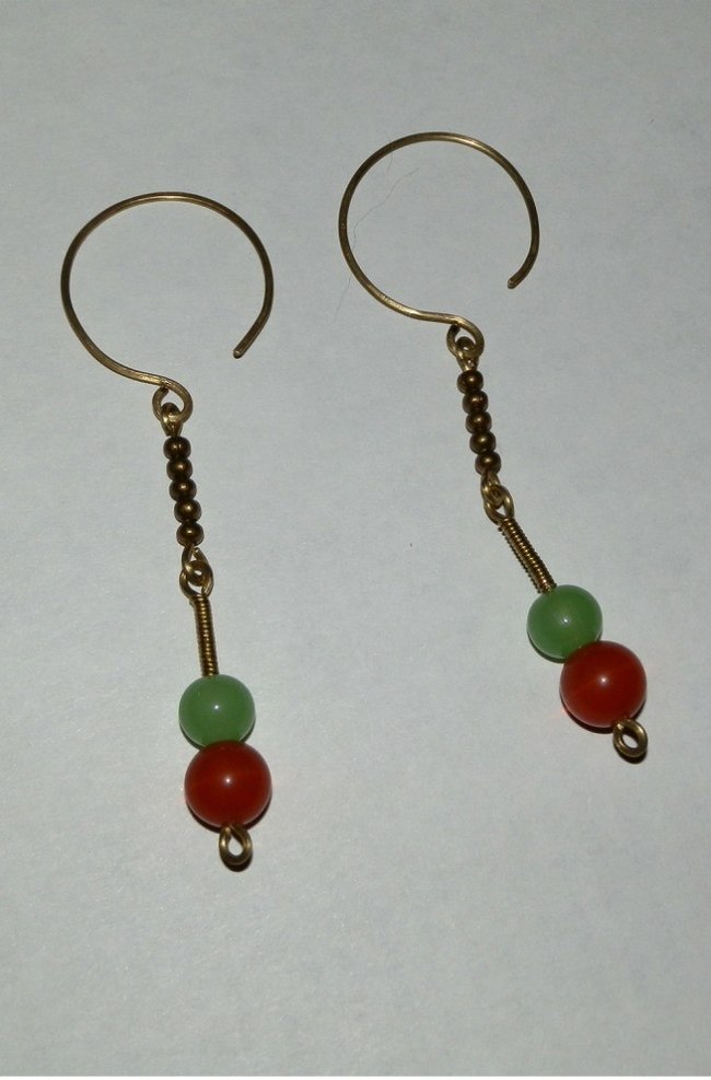 Jewelry in wire wrap technique. Earrings. - My, Needlework without process, Handmade, With your own hands, Wire wrap, Longpost