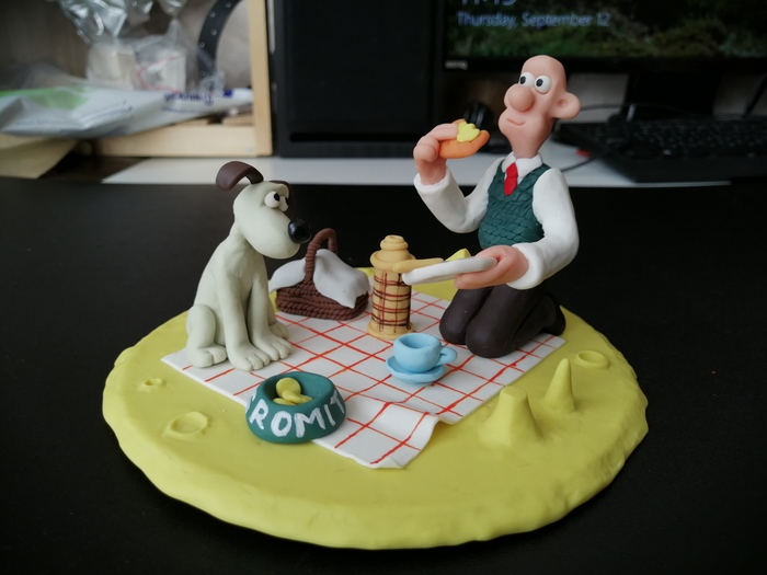 Wallace and Gromit from polymer clay :) - My, Polymer clay, With your own hands, Figurine, Hobby, Longpost, Wallace and Gromit, Figurines