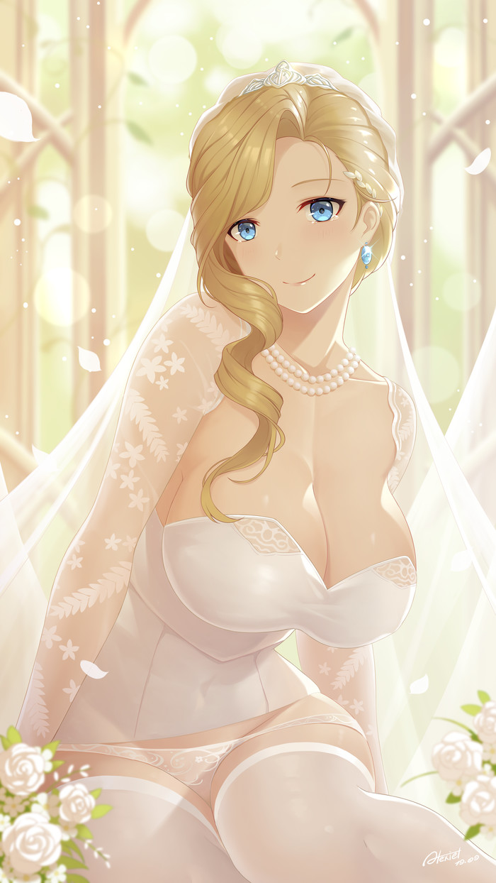 Hood - NSFW, Azur lane, Hms Hood, Sugoi dekai, Wedding Dress, Anime art, Anime, Art, Underwear