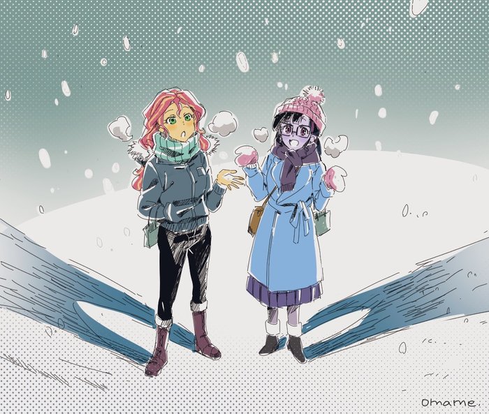 Сансет с Твайкой - My Little Pony, Equestria Girls, Sunset Shimmer, Twilight sparkle, 5mmumm5