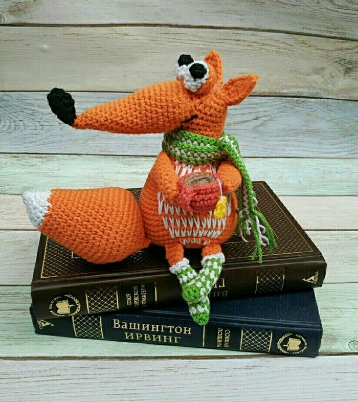 Alicia Fox - My, Crochet, Amigurumi, Fox, Needlework without process, Knitted toys