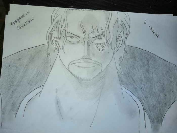 Мой рисунок Шанкса из Ван Пис. Рисунок карандашом, Anime Art, One Piece, Рыжие