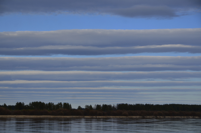 Rhythmic clouds - My, Vychegda, Clouds, Komi, The photo