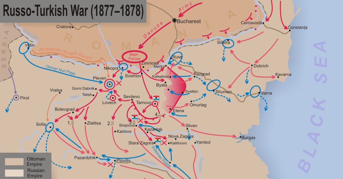 Русско турецкая война 1877 карта