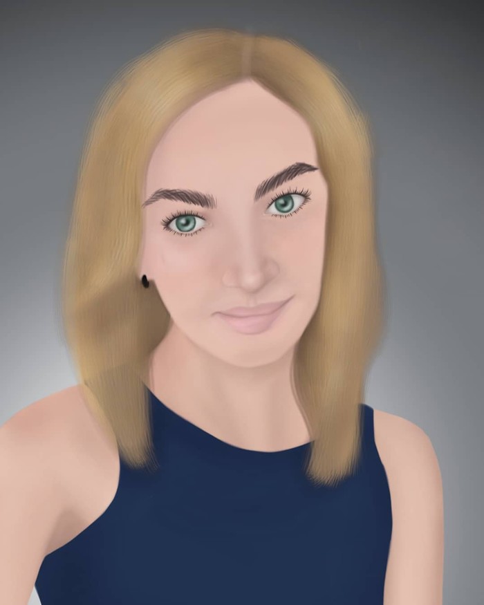 Portrait - My, Sketch, Art, Portrait, , Graphics tablet, Longpost