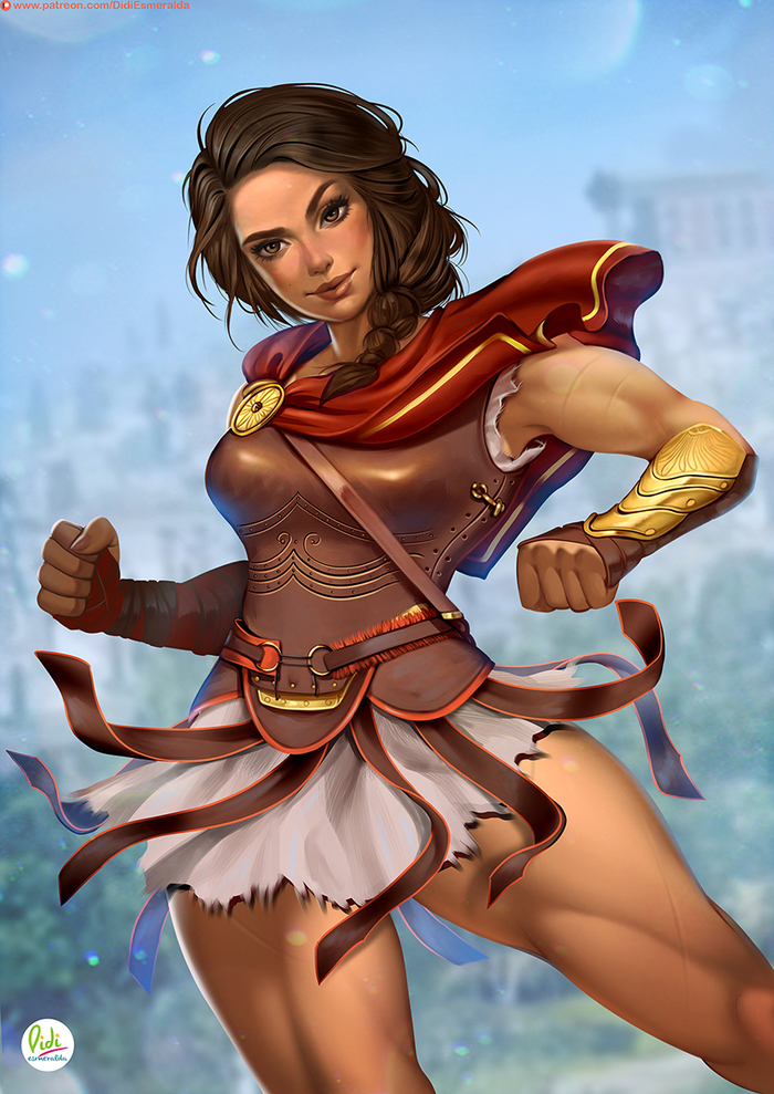 Kassandra - NSFW, Didi-Esmeralda, Assassins creed odyssey, Assassins creed, Cassandra, Games, Art, Longpost, Strong girl