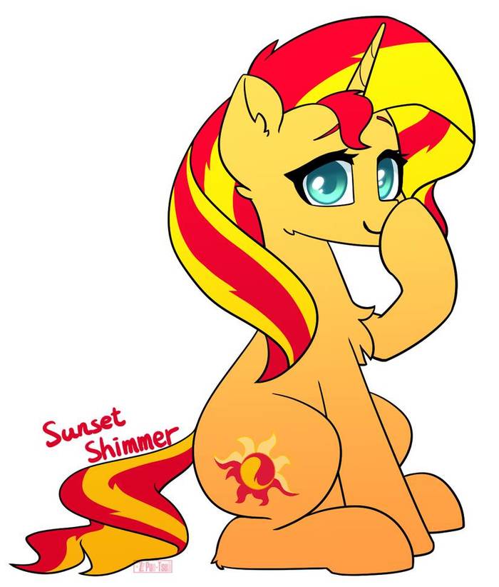 Self-boop - My little pony, PonyArt, Sunset shimmer, Puetsua