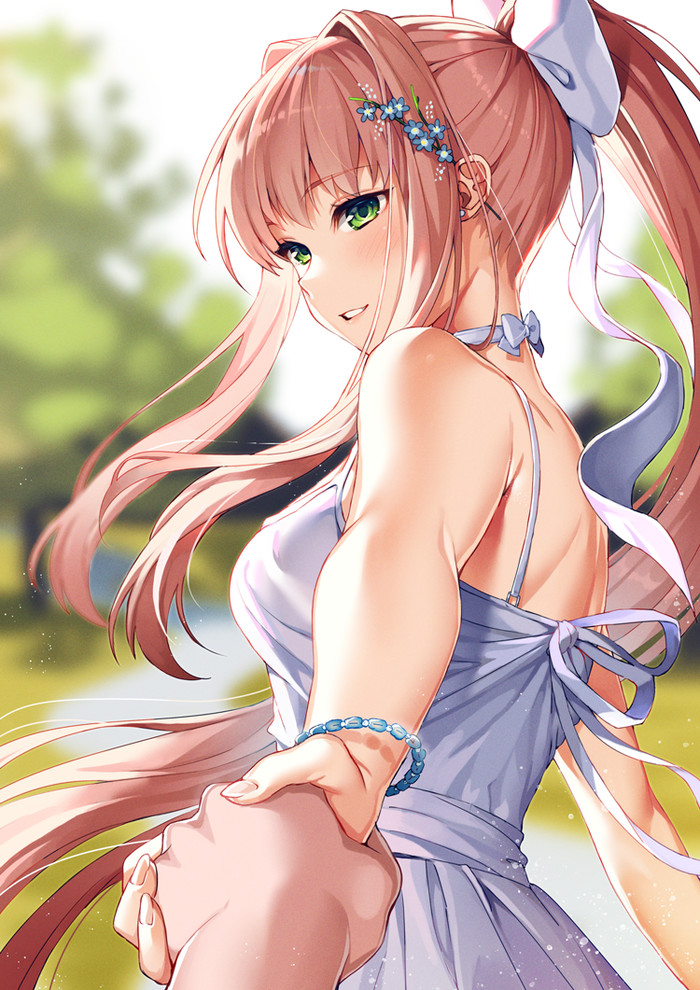 Just Monika Doki Doki Literature Club, Monika, Anime Art, ,  ,  , 