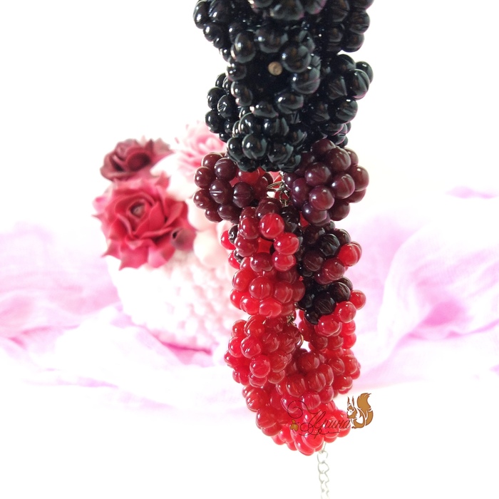 The berries won - My, Raspberries, Blackberry, Berries, Polymer clay, Needlework without process, Longpost
