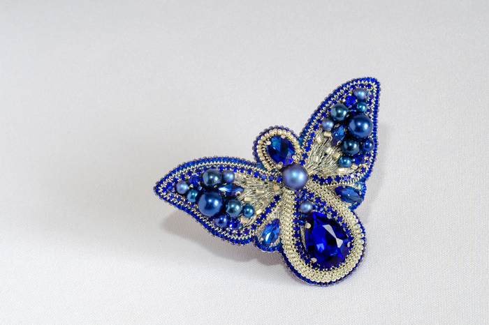 Brooch. Butterfly. - My, Needlework without process, Beads, Brooch, Butterfly, Handmade