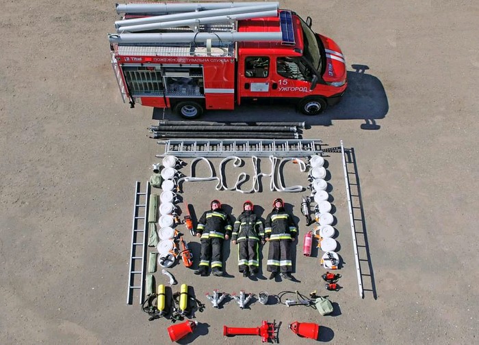 First aid fire truck - Tetrischallenge, , Firefighters, Rescuers, Fire engine, Uzhgorod