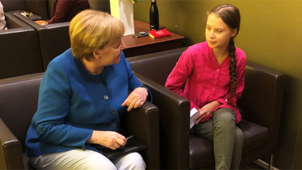 When I caught a wave - Angela Merkel, Greta Thunberg, Ecology, Hypocrisy, Politics