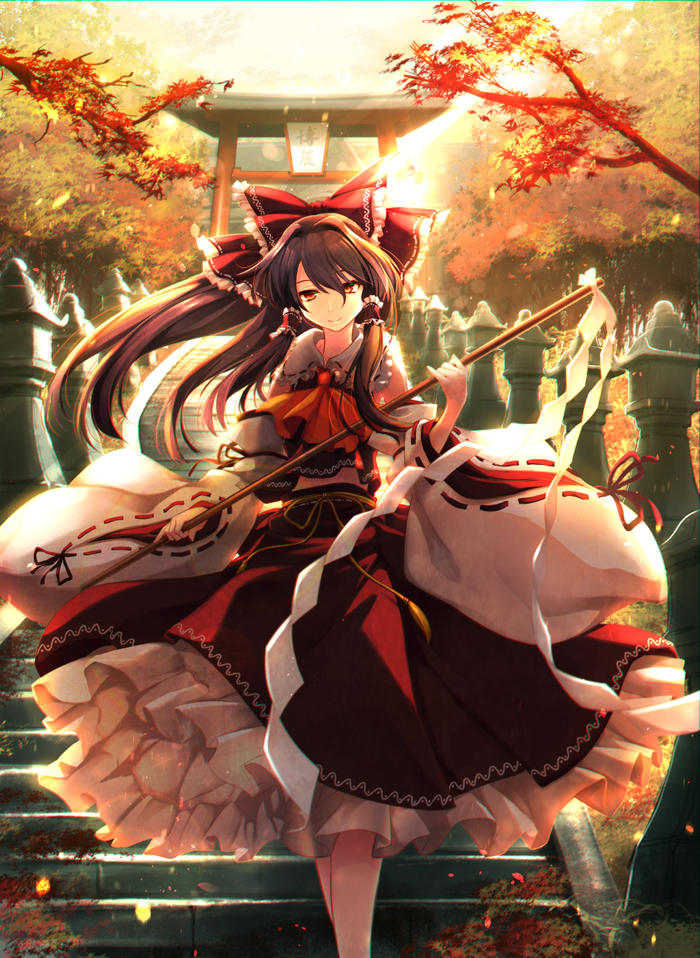 Hakurei Reimu - Touhou, Hakurei Reimu, Anime art, Anime, Not anime